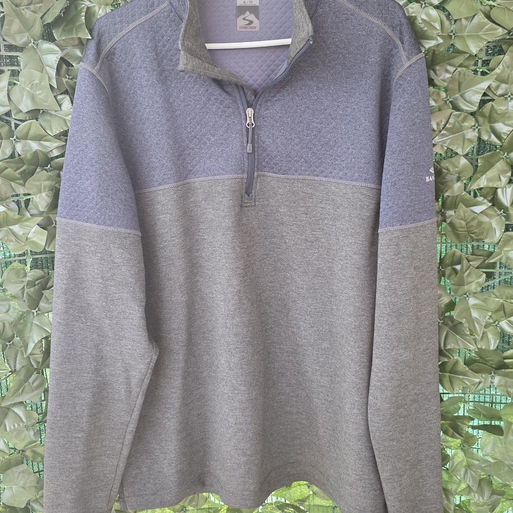 Storm Creek Men's Quarter-Zip Pullover Sweater - Gray/Blue